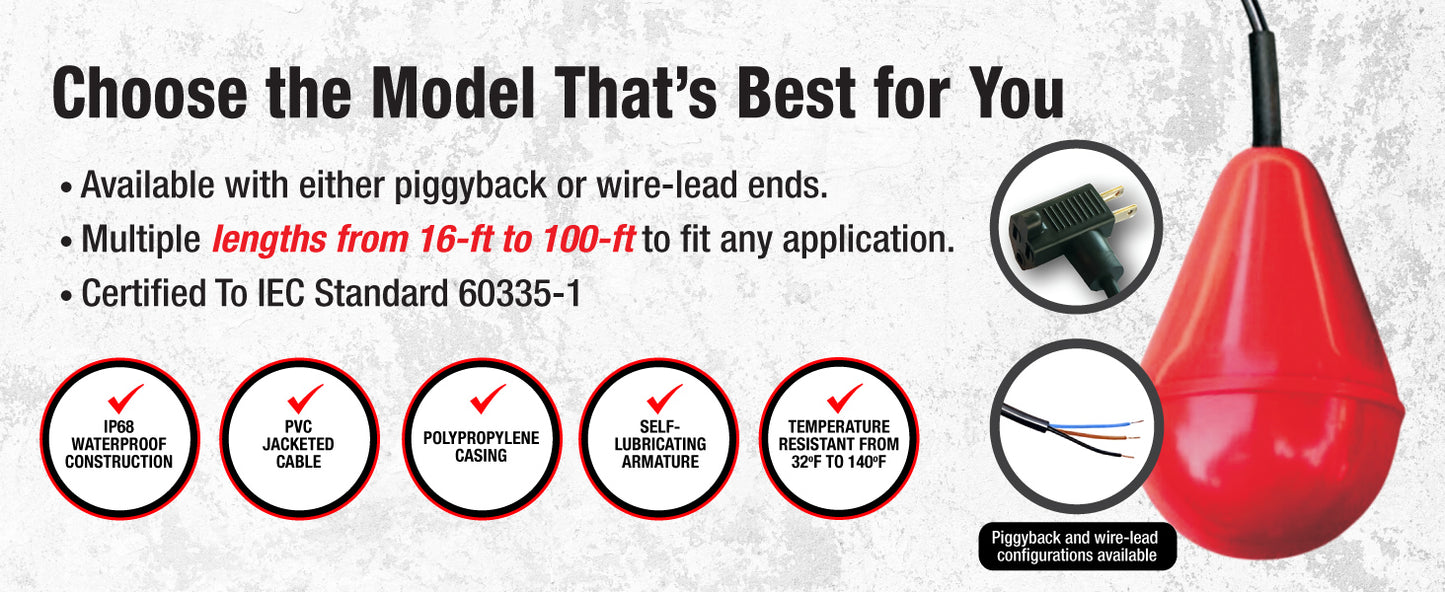 SludgeBoss™ Float Switch for Septic and Sewage Applications