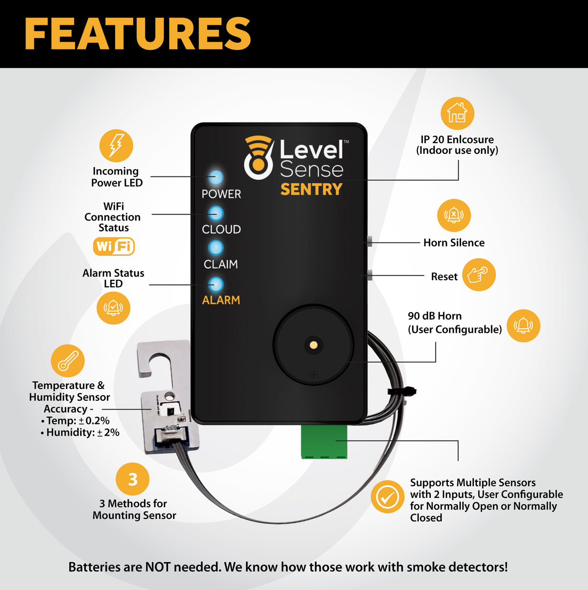 Level Sense Sentry Level Sense™ Freezer Sentry – Sump Alarm Inc.